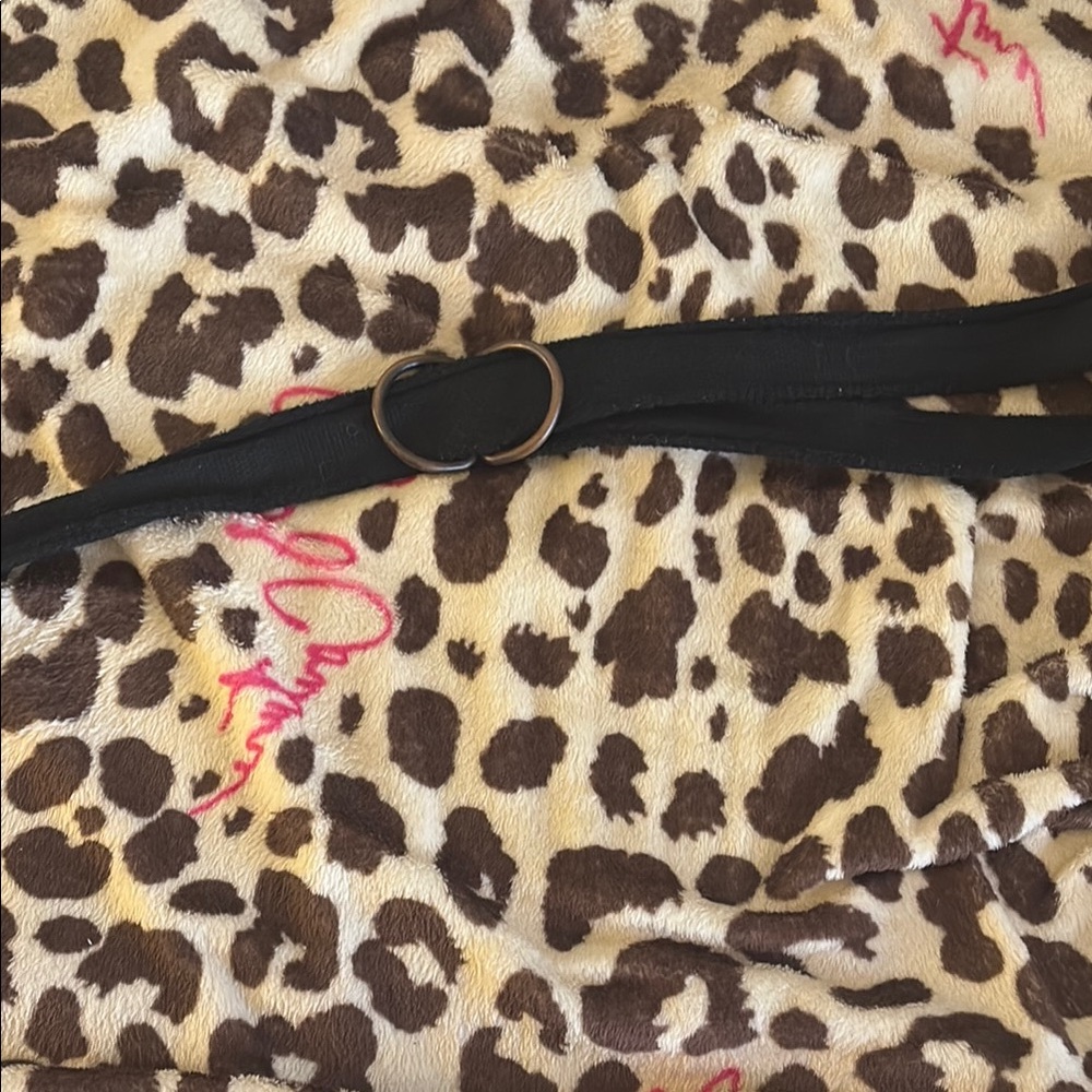 Leopard Print Belted Coat